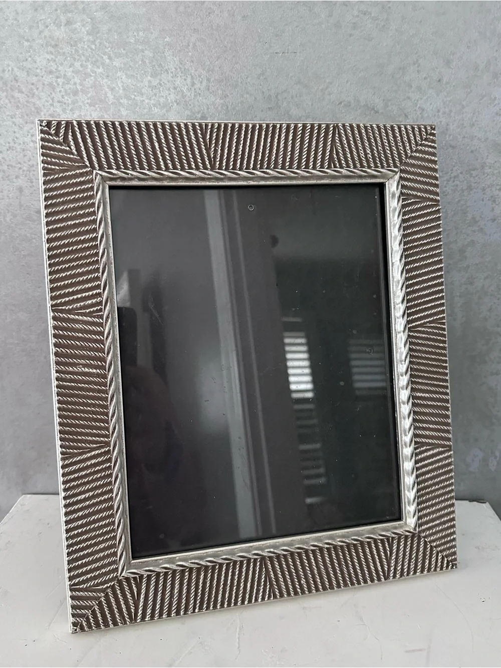 Silver TEXTURED Wood Picture Frame For 8 x 10 Picture